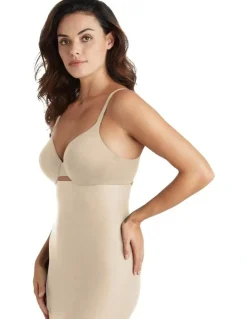 Cupid Shapewear Sleek Essentials High Waist Shaper Slip Skirt in Warm Beige