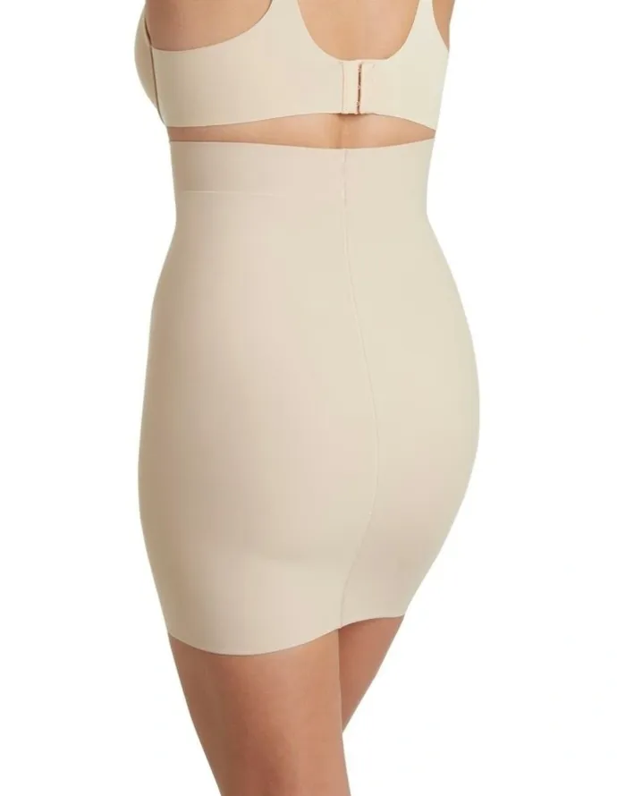 Cupid Shapewear Sleek Essentials High Waist Shaper Slip Skirt in Warm Beige