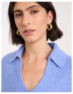 David Lawrence Alessa Polo Knit in Periwinkle