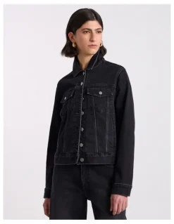 David Lawrence Aspen Denim Jacket in Washed Black