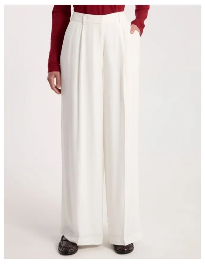 David Lawrence Bronte Wide Leg Pant in Ivory