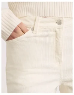 David Lawrence Celine Corduroy Pant in Ivory