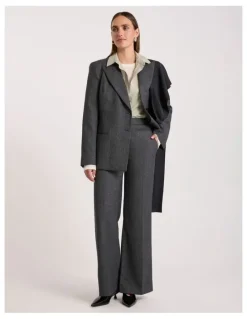 David Lawrence Domini Pinstripe Blazer in Charcoal Stripe