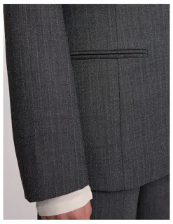 David Lawrence Domini Pinstripe Blazer in Charcoal Stripe