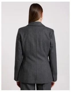 David Lawrence Domini Pinstripe Blazer in Charcoal Stripe