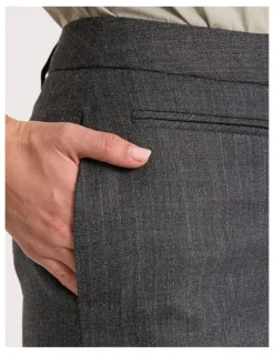 David Lawrence Domini Pinstripe Wide Leg Pant in Charcoal Stripe