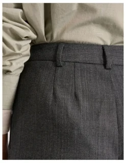 David Lawrence Domini Pinstripe Wide Leg Pant in Charcoal Stripe
