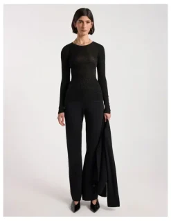 David Lawrence Doris Merino Knit in Black Sparkle