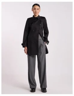 David Lawrence Eda Trench Coat in Black
