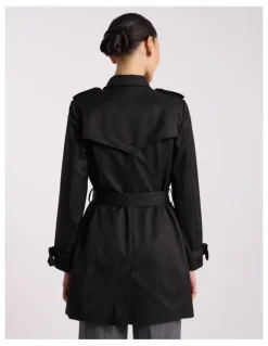 David Lawrence Eda Trench Coat in Black