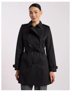 David Lawrence Eda Trench Coat in Black