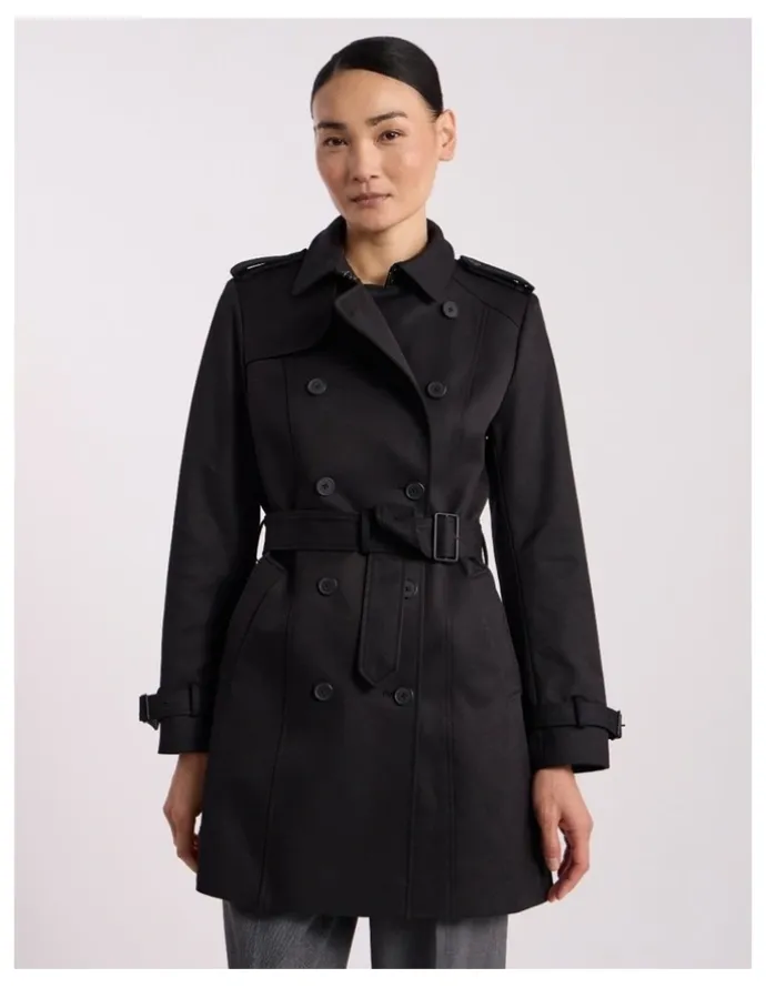 David Lawrence Eda Trench Coat in Black