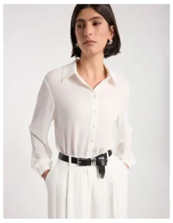 David Lawrence Essie Leather Belt in Black/Silver