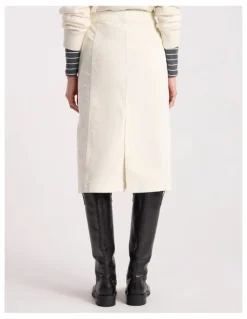 David Lawrence Iiona Corduroy Skirt in Ivory