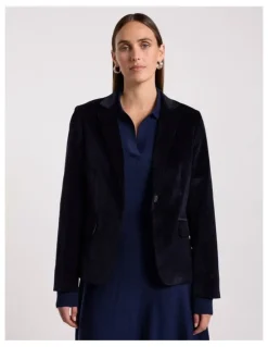 David Lawrence Iiona Corduroy Blazer in Navy