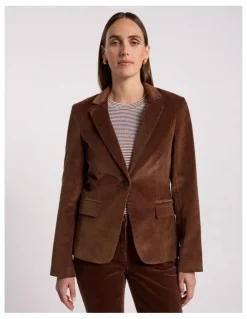 David Lawrence Iiona Corduroy Blazer in Nutmeg