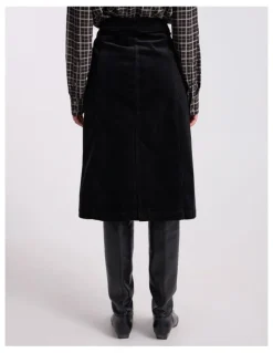 David Lawrence Iiona Corduroy Skirt in Black