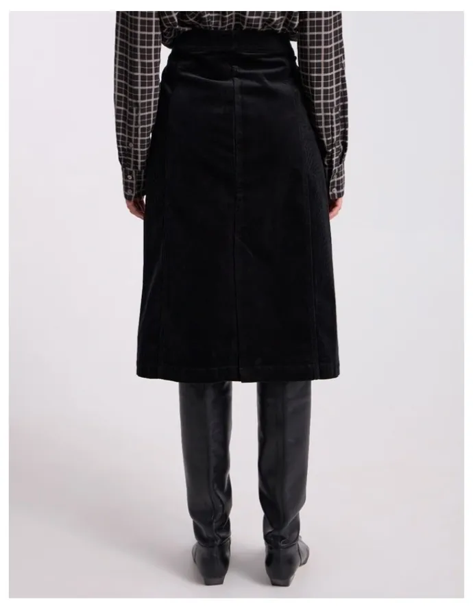 David Lawrence Iiona Corduroy Skirt in Black