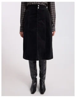 David Lawrence Iiona Corduroy Skirt in Black