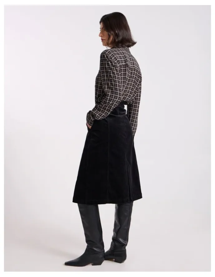 David Lawrence Iiona Corduroy Skirt in Black