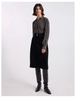 David Lawrence Iiona Corduroy Skirt in Black
