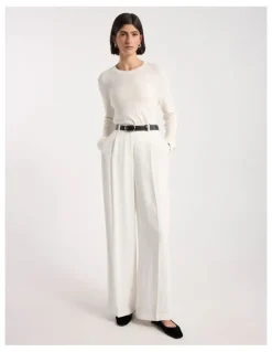 David Lawrence Jagger Leather Contrast Belt in Black/White