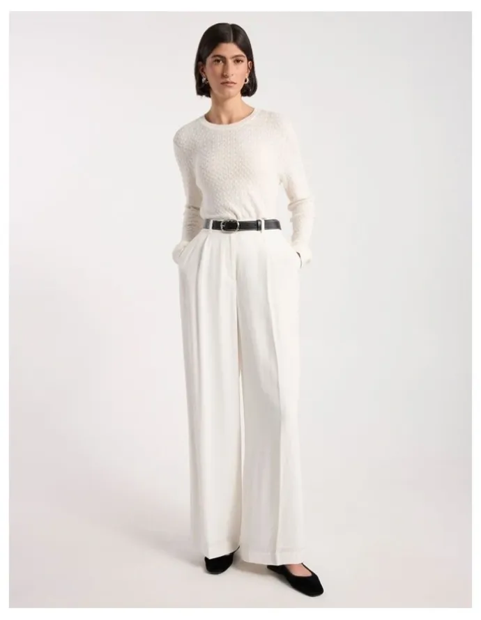 David Lawrence Jagger Leather Contrast Belt in Black/White