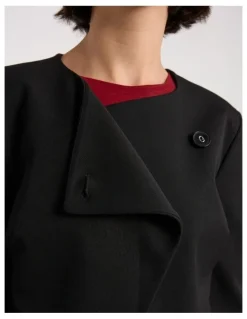 David Lawrence Jaz in Crop Jacket in Black