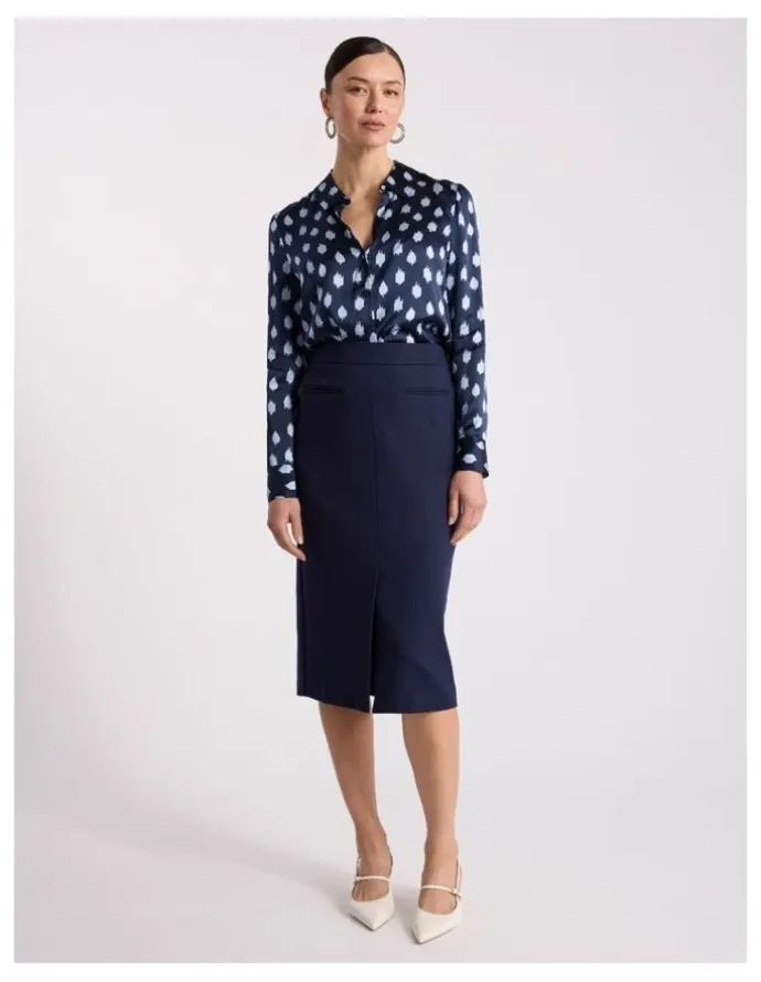 David Lawrence Jenni Ponte Skirt in Navy