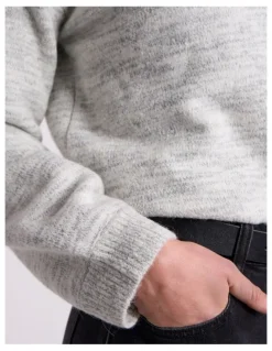 David Lawrence Jennifer Wool Blend Knit in Silver Melange