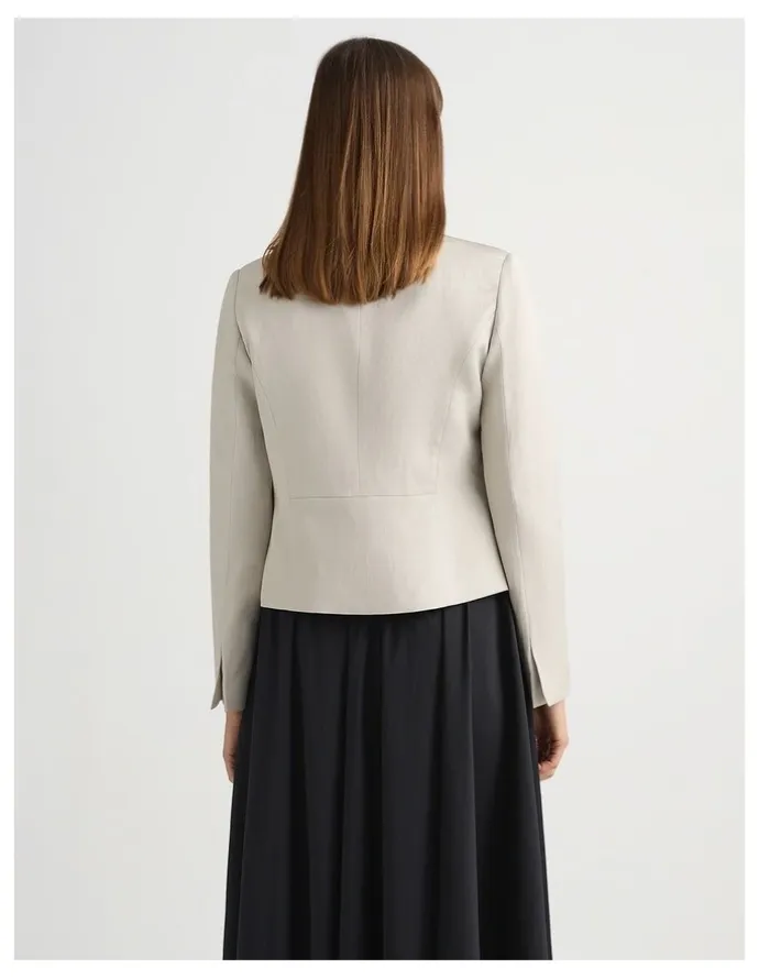 David Lawrence Liliosa Linen Blend Jacket in Stone
