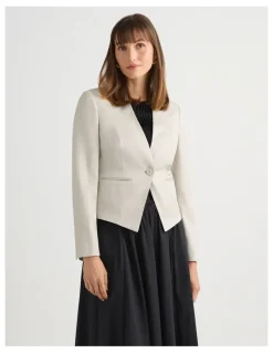 David Lawrence Liliosa Linen Blend Jacket in Stone