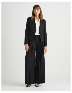 David Lawrence Liliosa Linen Blend Jacket in Black