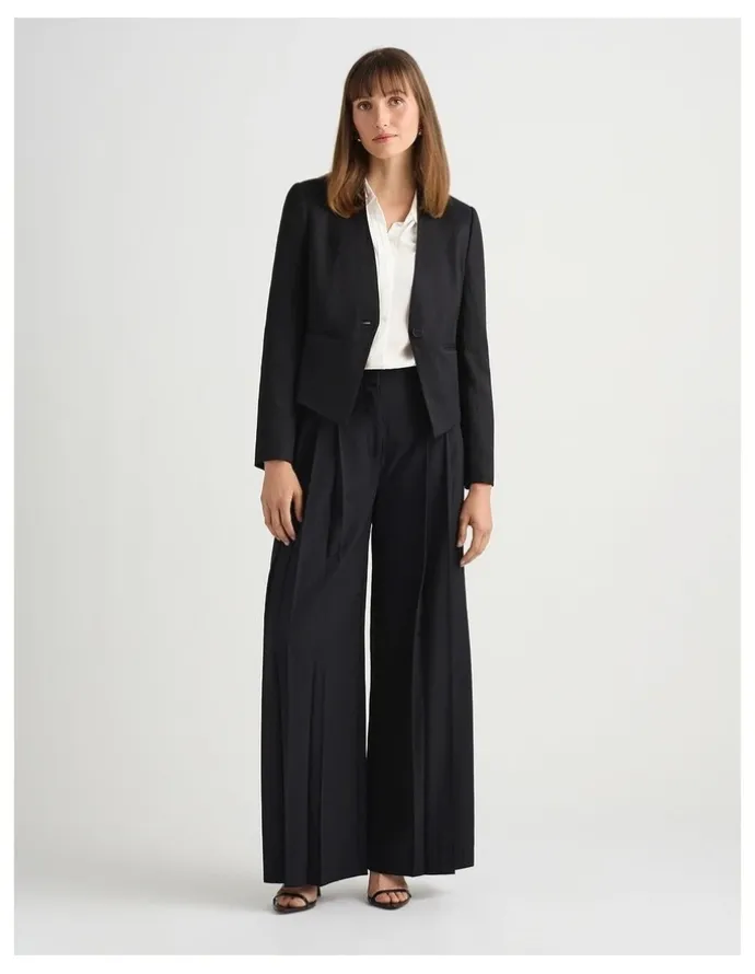 David Lawrence Liliosa Linen Blend Jacket in Black
