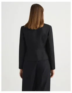 David Lawrence Liliosa Linen Blend Jacket in Black