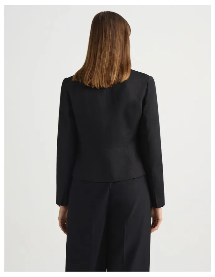 David Lawrence Liliosa Linen Blend Jacket in Black