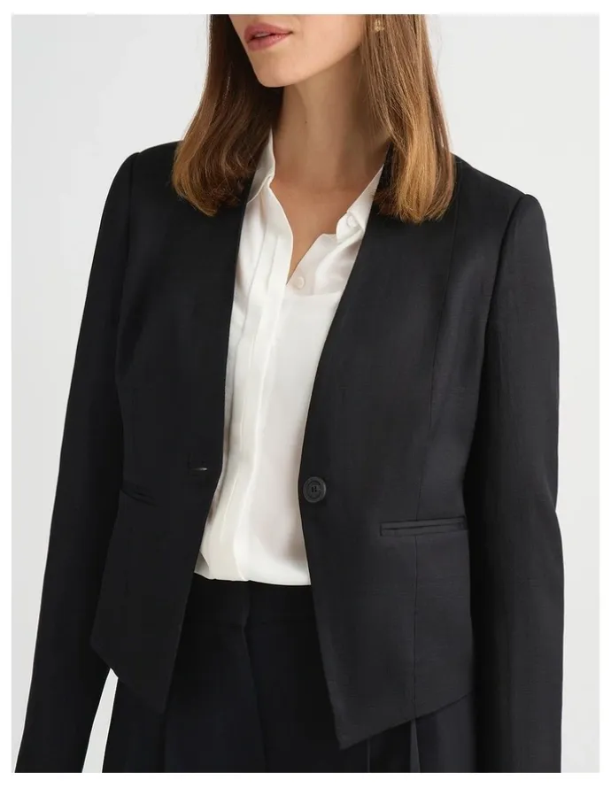 David Lawrence Liliosa Linen Blend Jacket in Black