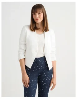 David Lawrence Liliosa Linen Blend Jacket in Ivory