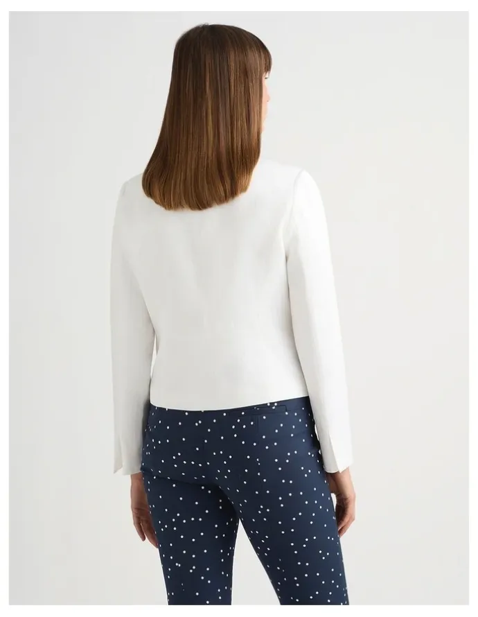 David Lawrence Liliosa Linen Blend Jacket in Ivory