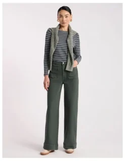 David Lawrence Lily Straight Leg Pant in Nori Green