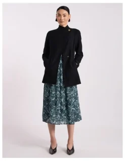David Lawrence Luisa Felted Wool Coat in Black