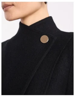 David Lawrence Luisa Felted Wool Coat in Black