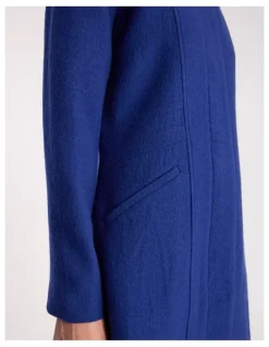 David Lawrence Madison Felted Wool Coat in Pacific Blue