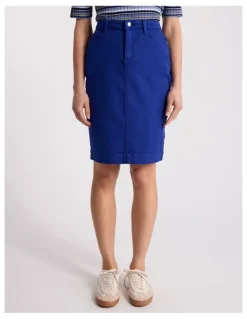 David Lawrence Marnie Denim Skirt in Ocean Blue