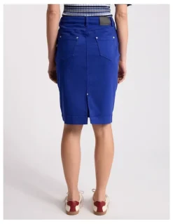 David Lawrence Marnie Denim Skirt in Ocean Blue