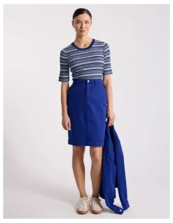 David Lawrence Marnie Denim Skirt in Ocean Blue