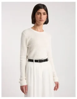 David Lawrence Nora Wool Blend Knit in Ivory