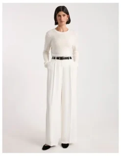 David Lawrence Nora Wool Blend Knit in Ivory