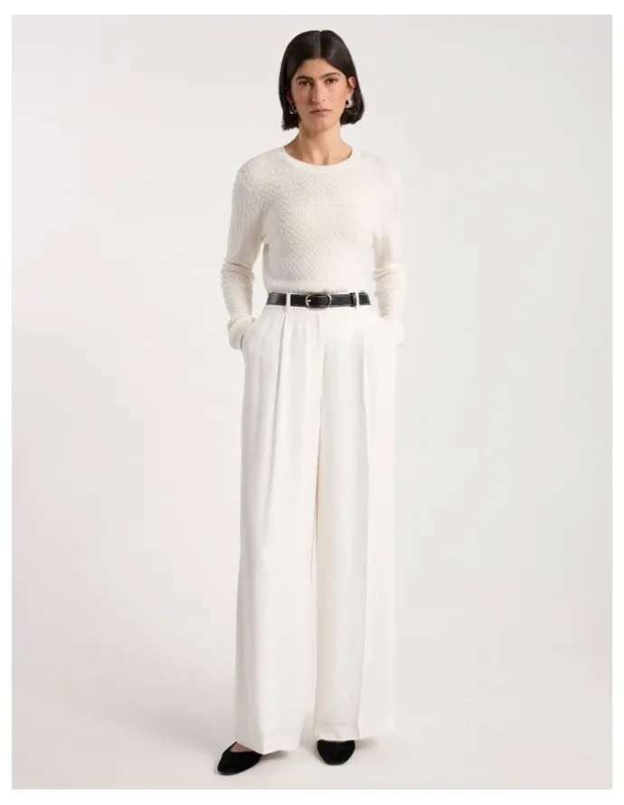 David Lawrence Nora Wool Blend Knit in Ivory