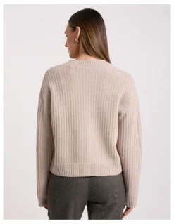 David Lawrence Zulu Merino Cardigan in Pebble